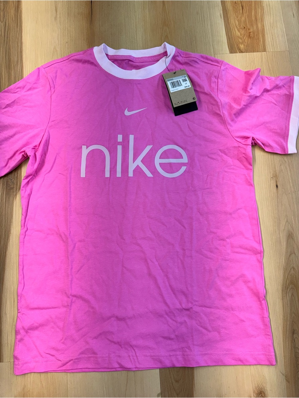 Nike Hot Pink Tee with White Logo
